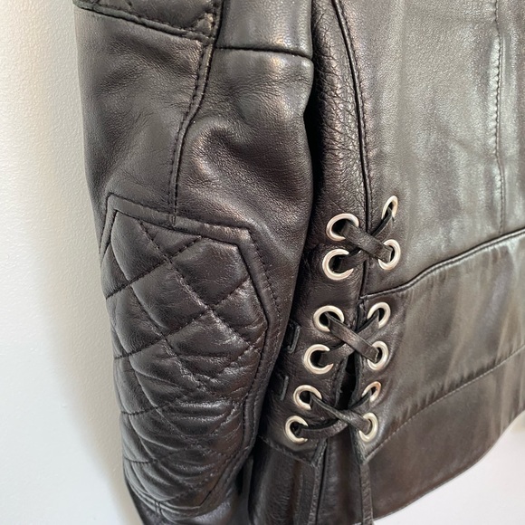 Balenciaga Black Leather Moto Quilted Jacket - Picture 10 of 12